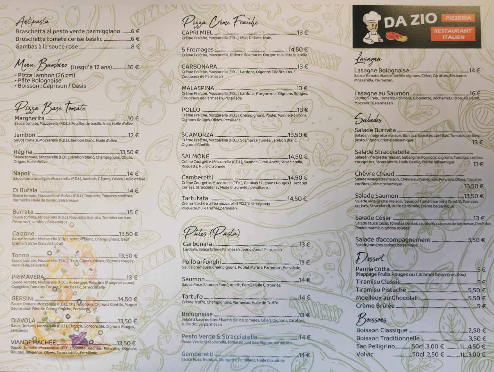 Da Zio Pizza Restaurant Italien Seysses